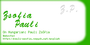zsofia pauli business card